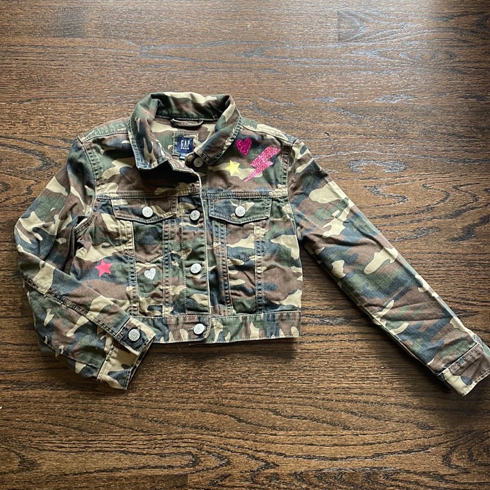 Gap Denim Camo Cropped Jacket - M (8-9)